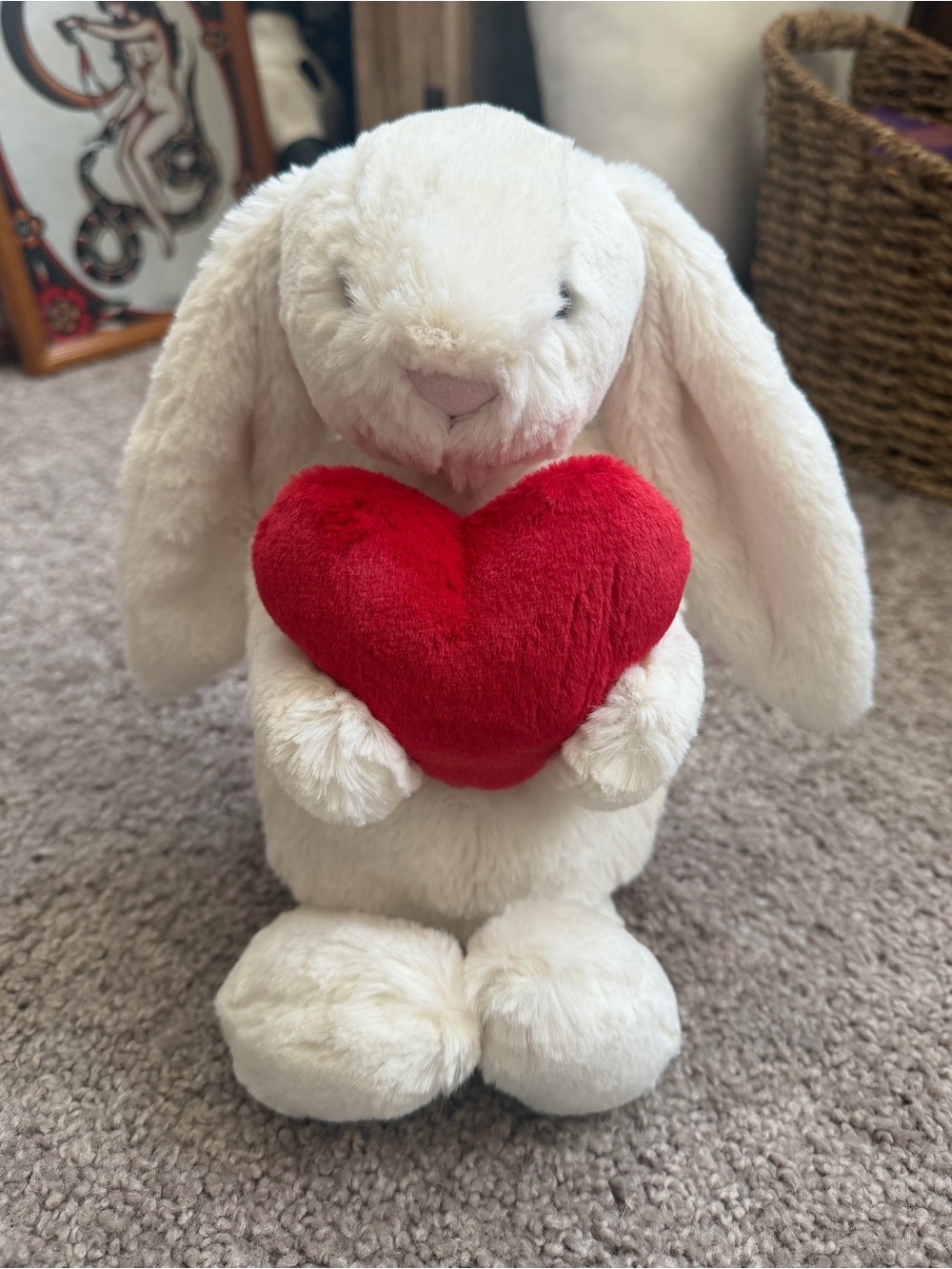 NWT Jellycat Bashful Red Love Heart Bunny Plushie valentines